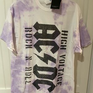 AC/DC Tie-Dye Graphic T-Shirt NWT Junk Food Clothing XL